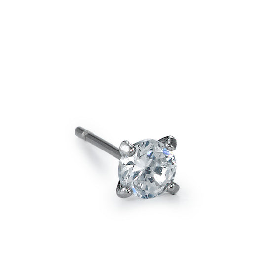 Single stud earring Stainless steel Zirconia Ø4 mm