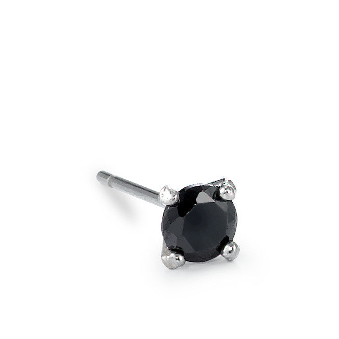 Single stud earring Stainless steel Zirconia Ø4 mm