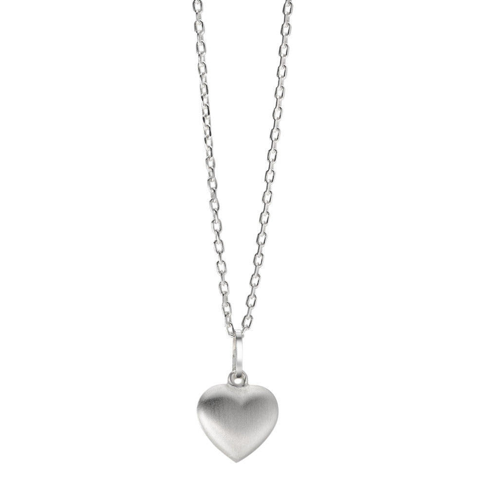 Necklace with pendant Silver Rhodium plated Heart 36-38 cm Ø9 mm