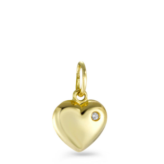 Pendant 18k Yellow Gold Zirconia Heart