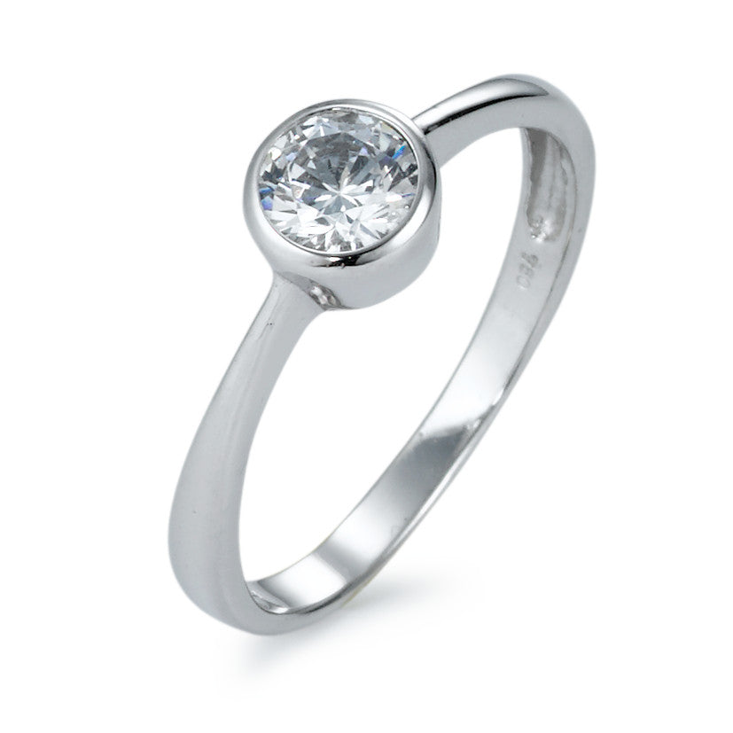 Solitaire ring 18k White Gold Zirconia