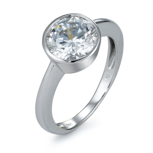 Solitaire ring 18k White Gold Zirconia