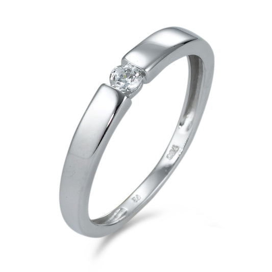 Solitaire ring 18k White Gold Zirconia