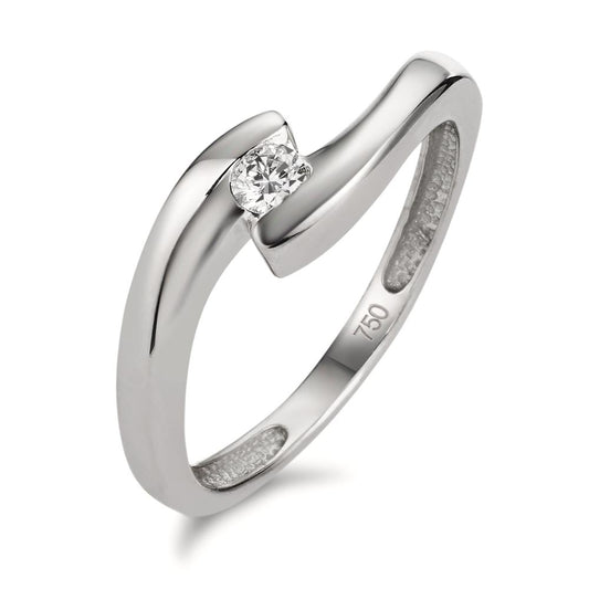 Solitaire ring 18k White Gold Diamond 0.10 ct, p1