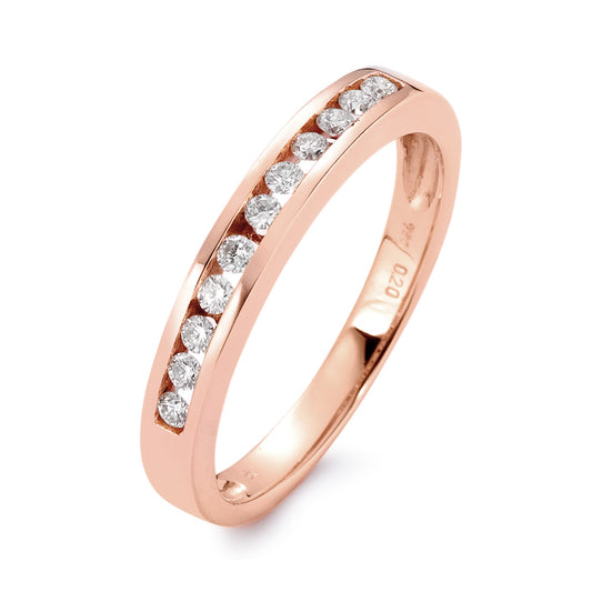 Memory ring 18k Red Gold Diamond White, 0.20 ct, 11 Stones, si