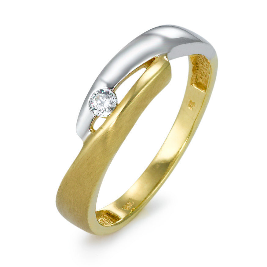 Ring 18k White Gold, 18k Yellow Gold Zirconia