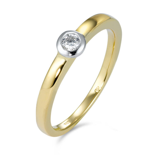 Solitaire ring 18k Yellow Gold Zirconia