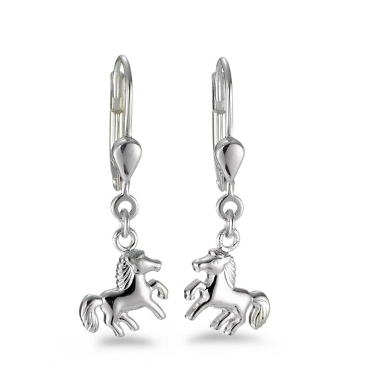 Drop Earrings Silver Horse