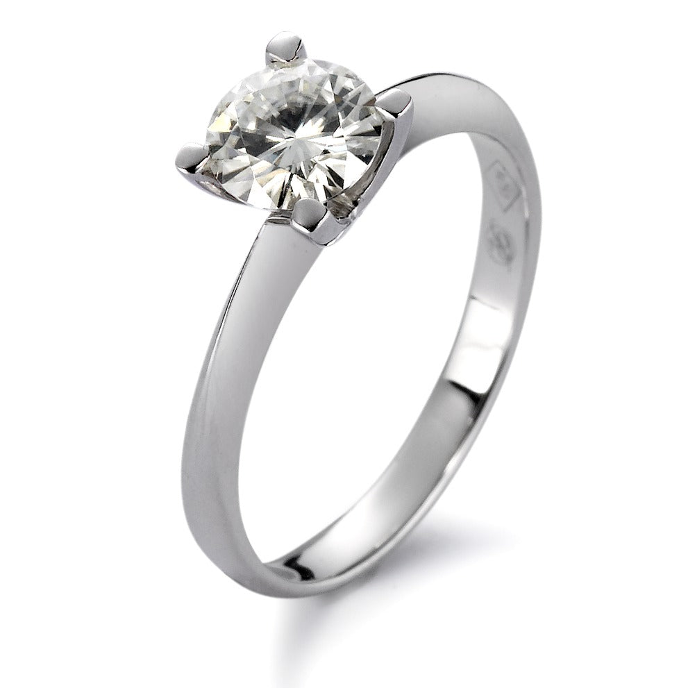 Solitaire ring 18k White Gold Moissanite