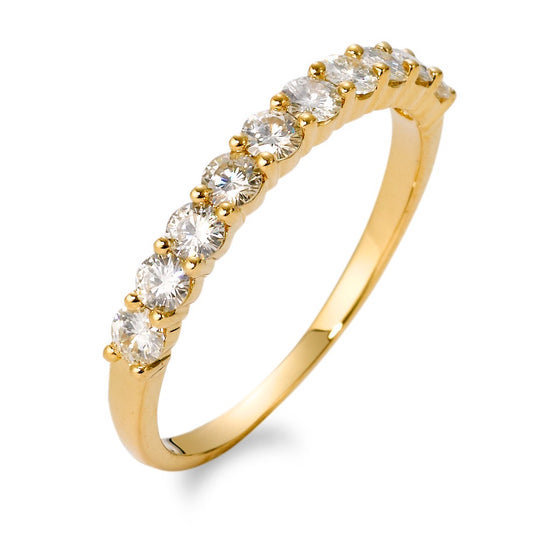 Memory ring 18k Yellow Gold Moissanite 10 Stones