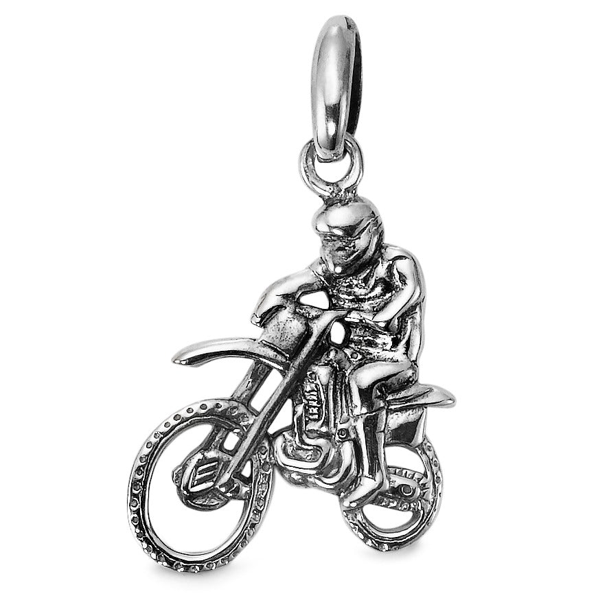 Pendant Silver Patinated Motocross