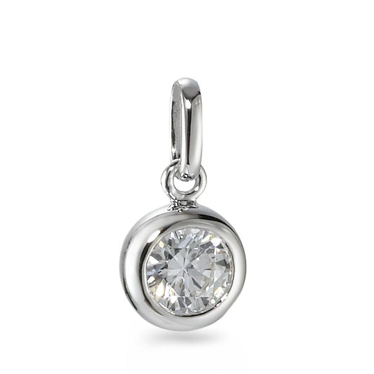 Pendant Silver Zirconia Rhodium plated Ø7 mm