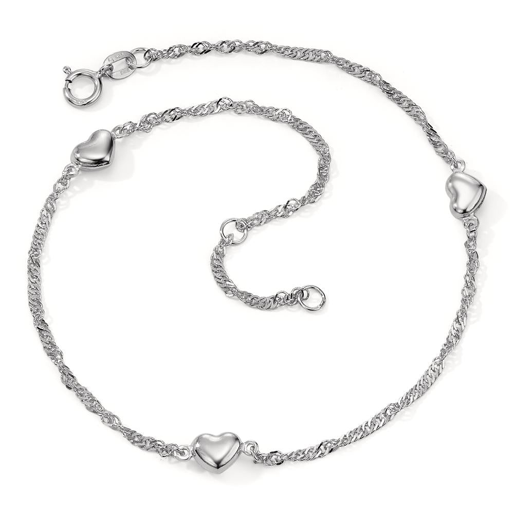 Anklet Silver Heart 23-25 cm