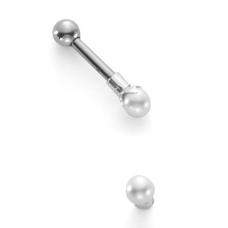 Piercing Stainless steel Shining pearls