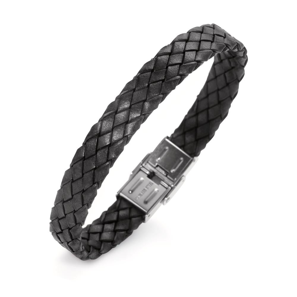 Bracelet Leather, Stainless steel 21 cm