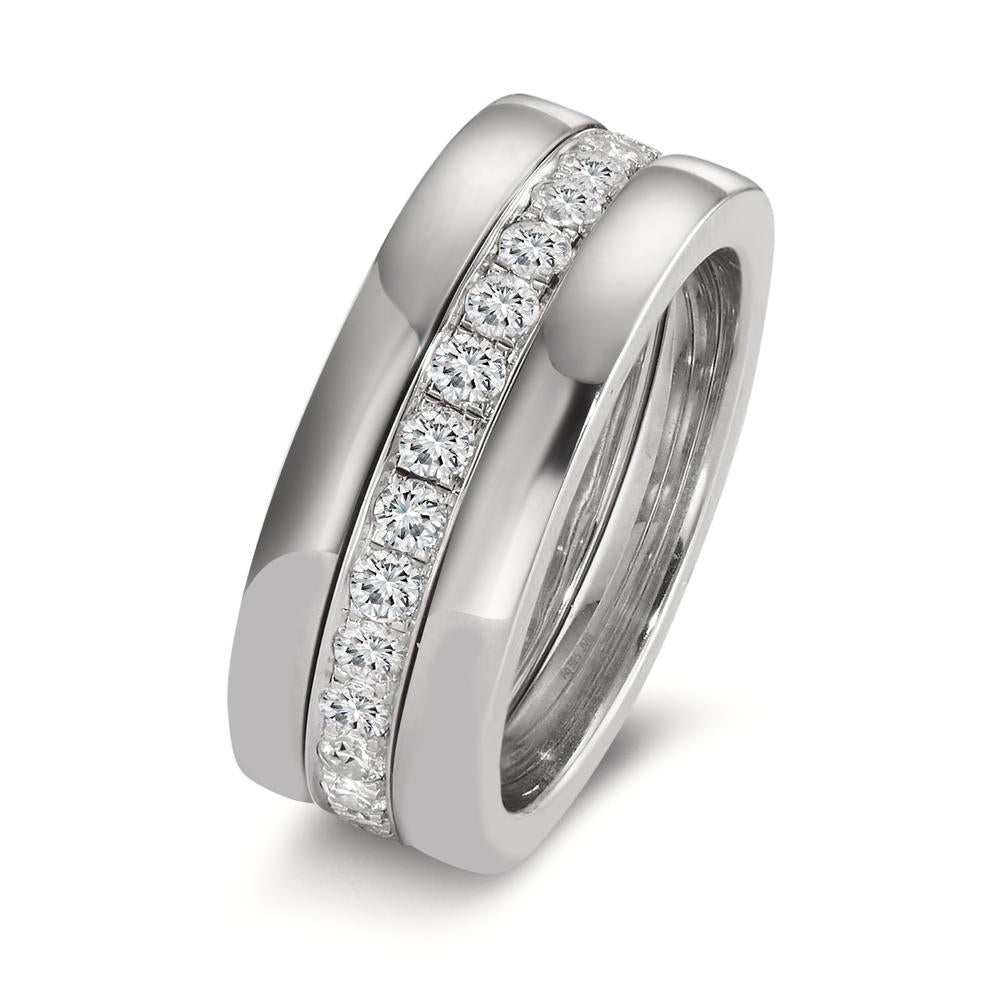 Stacking ring Silver Rhodium plated