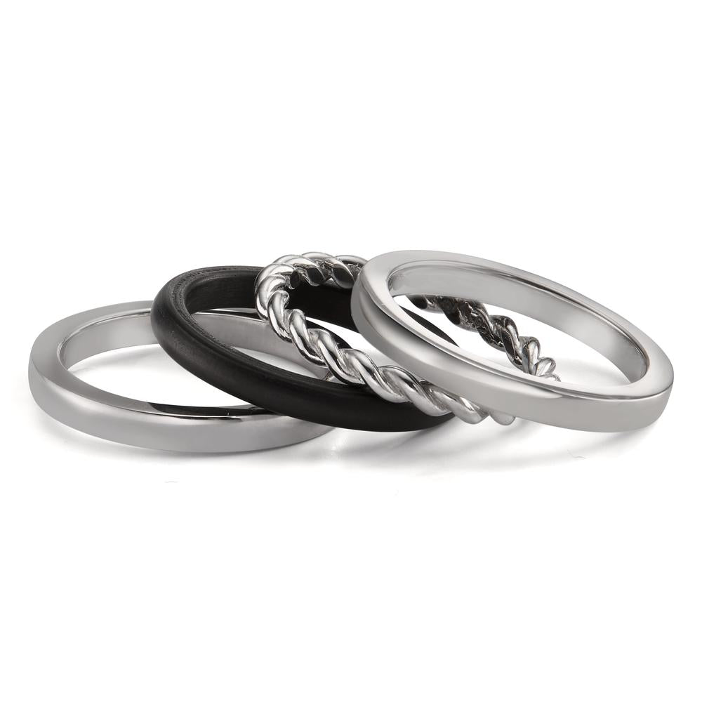 Stacking ring Silver Rhodium plated