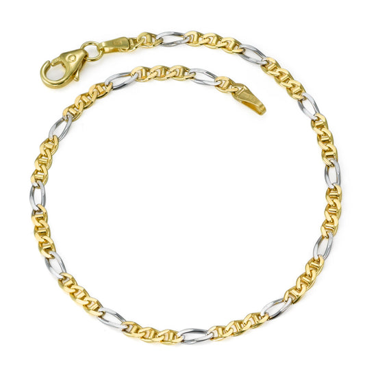 Bracelet 14k Yellow Gold Bicolor 18.5 cm