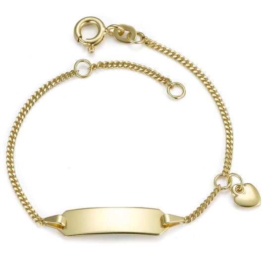 Engravable bracelet 14k Yellow Gold Heart 12-14 cm