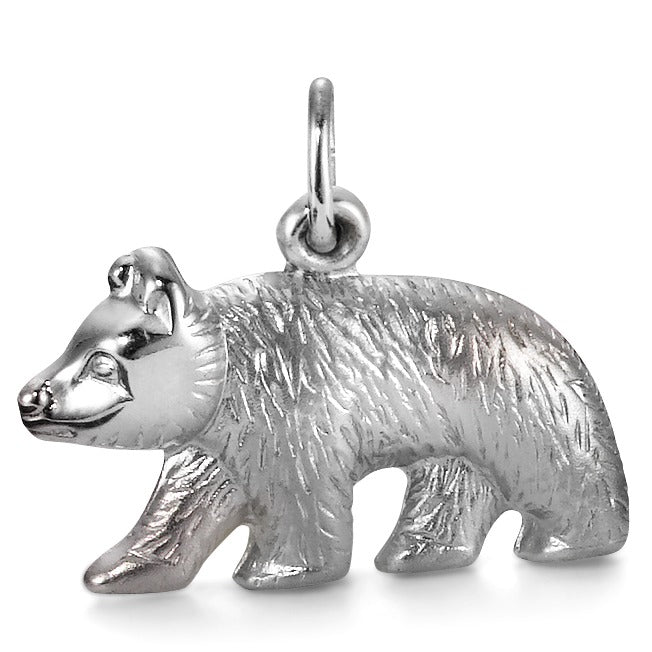 Pendant 9k White Gold Bear