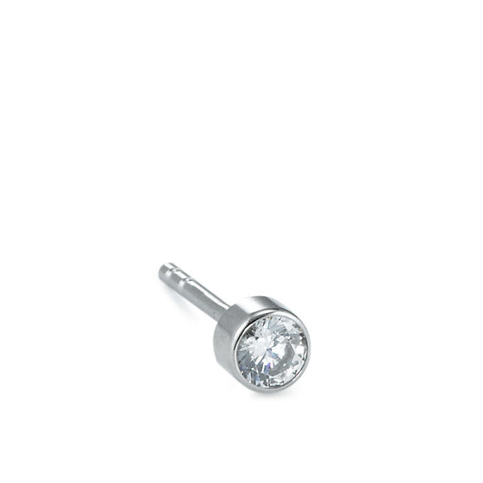 Single stud earring Stainless steel Zirconia Ø3.5 mm