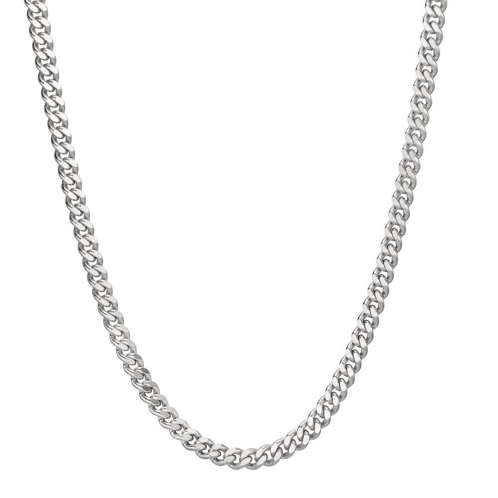 Curb-Necklace Silver Rhodium plated 55 cm