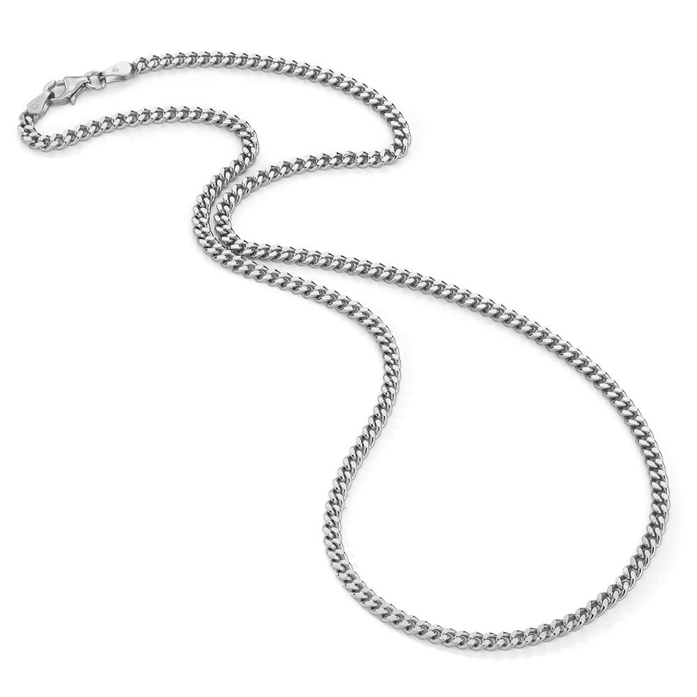 Curb-Necklace Silver Rhodium plated 55 cm