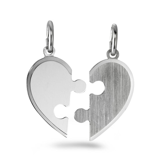 Engravable pendant Silver Rhodium plated Heart