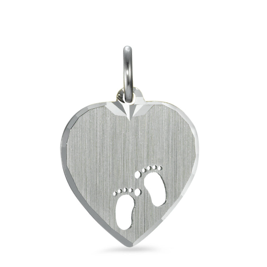 Engravable pendant Silver Rhodium plated Heart