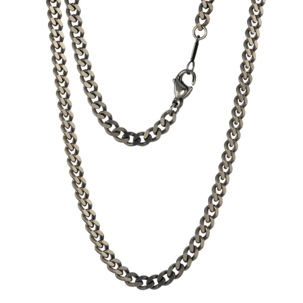 Curb-Necklace Titanium 50 cm