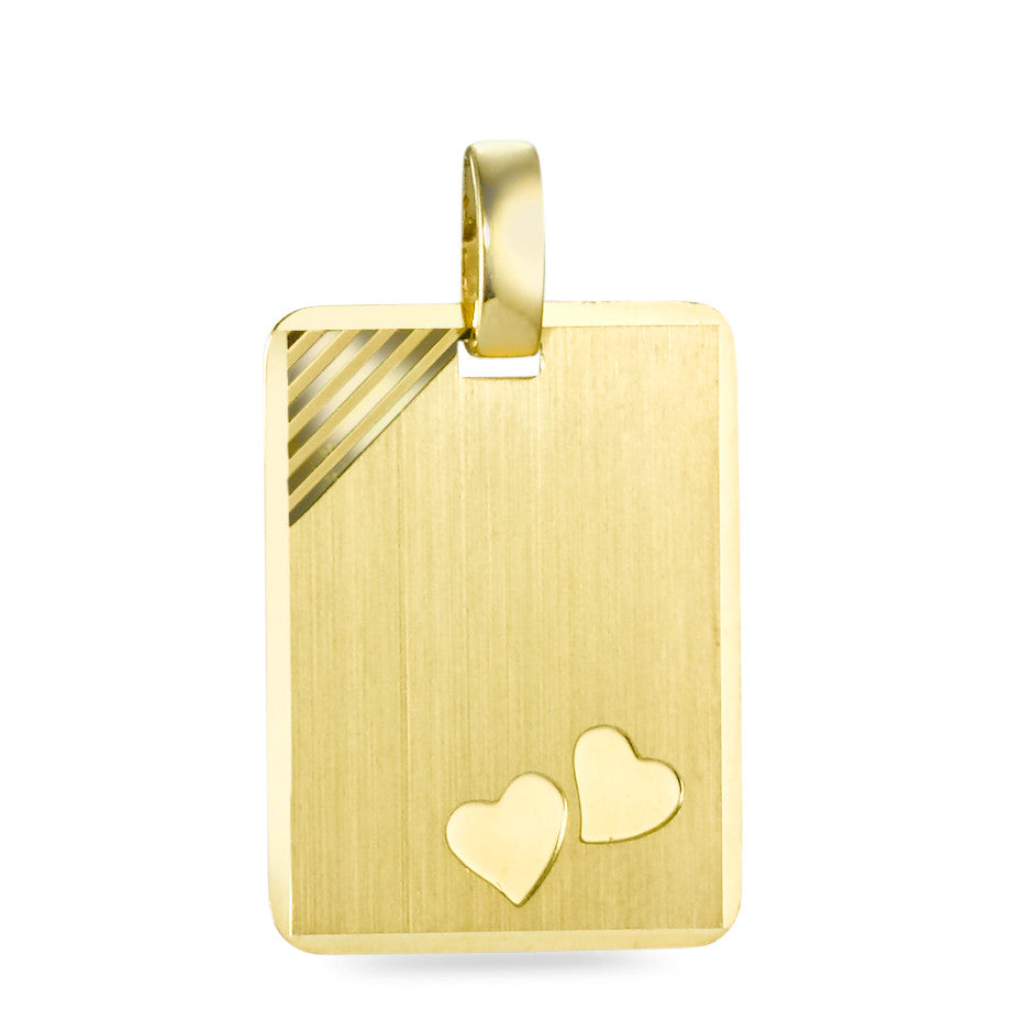 Engravable pendant 18k Yellow Gold Heart