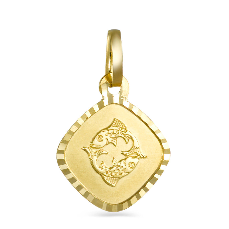 Pendant 18k Yellow Gold Zodiac Sign Pisces