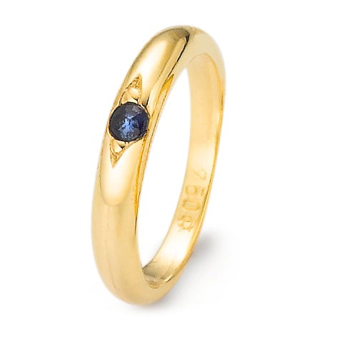 Christening ring 18k Yellow Gold Sapphire Ø10 mm