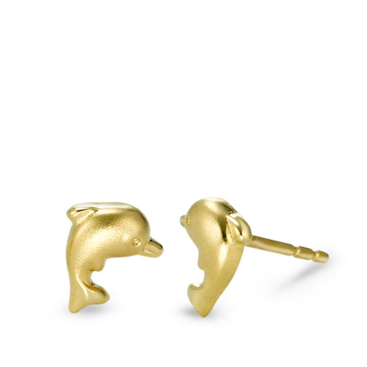 Stud earrings 18k Yellow Gold Dolphin