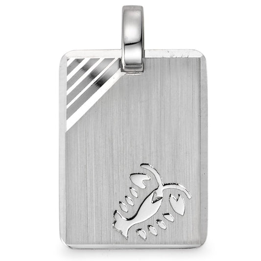 Engravable pendant Silver Rhodium plated Zodiac Sign Cancer