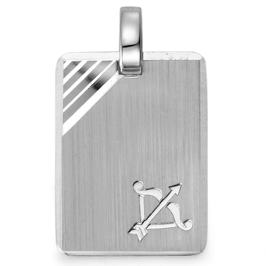 Engravable pendant Silver Rhodium plated Zodiac Sign Sagittarius