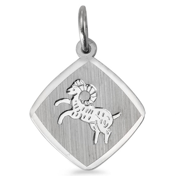 Pendant Silver Rhodium plated Zodiac Sign Aries