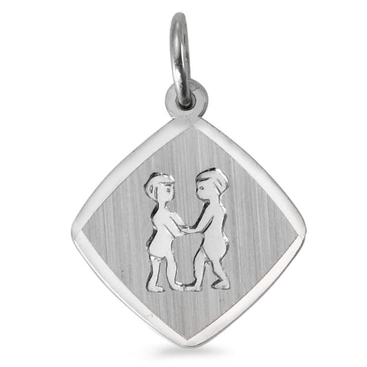 Pendant Silver Rhodium plated Zodiac Sign Gemini