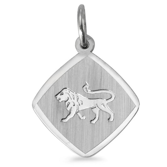 Pendant Silver Rhodium plated Zodiac Sign Leo