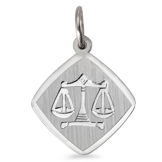 Pendant Silver Rhodium plated Zodiac Sign Libra