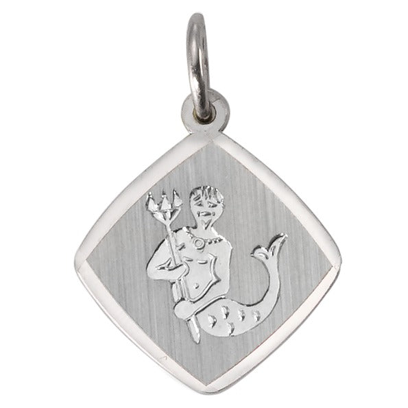 Pendant Silver Rhodium plated Zodiac Sign Aquarius