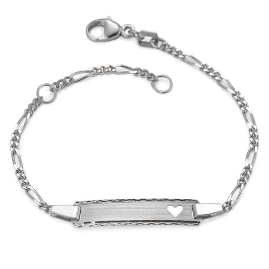 Engravable bracelet Silver Rhodium plated Heart 12-14 cm