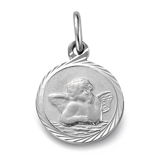 Pendant Silver Rhodium plated Guardian Angel Ø10 mm