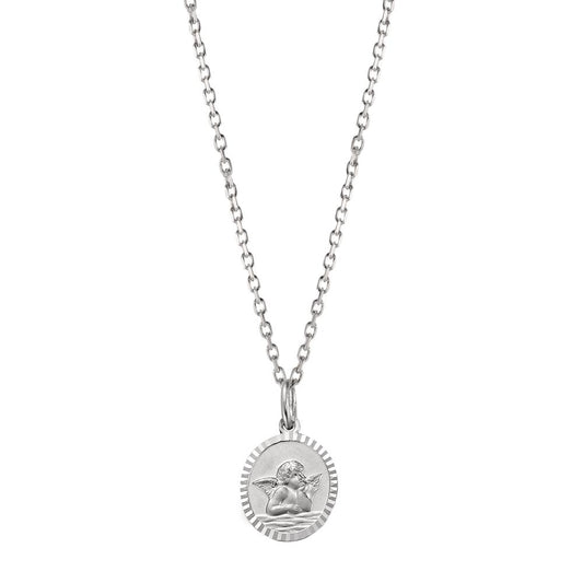 Chain necklace with pendant Silver Rhodium plated Guardian Angel 36-38 cm