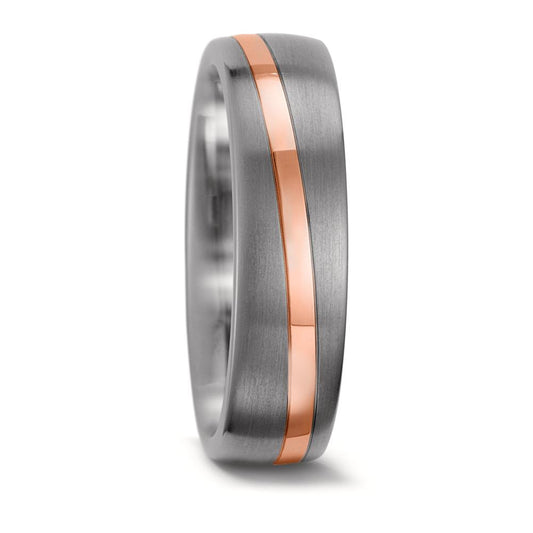 Wedding Ring Titanium, 14k Red Gold