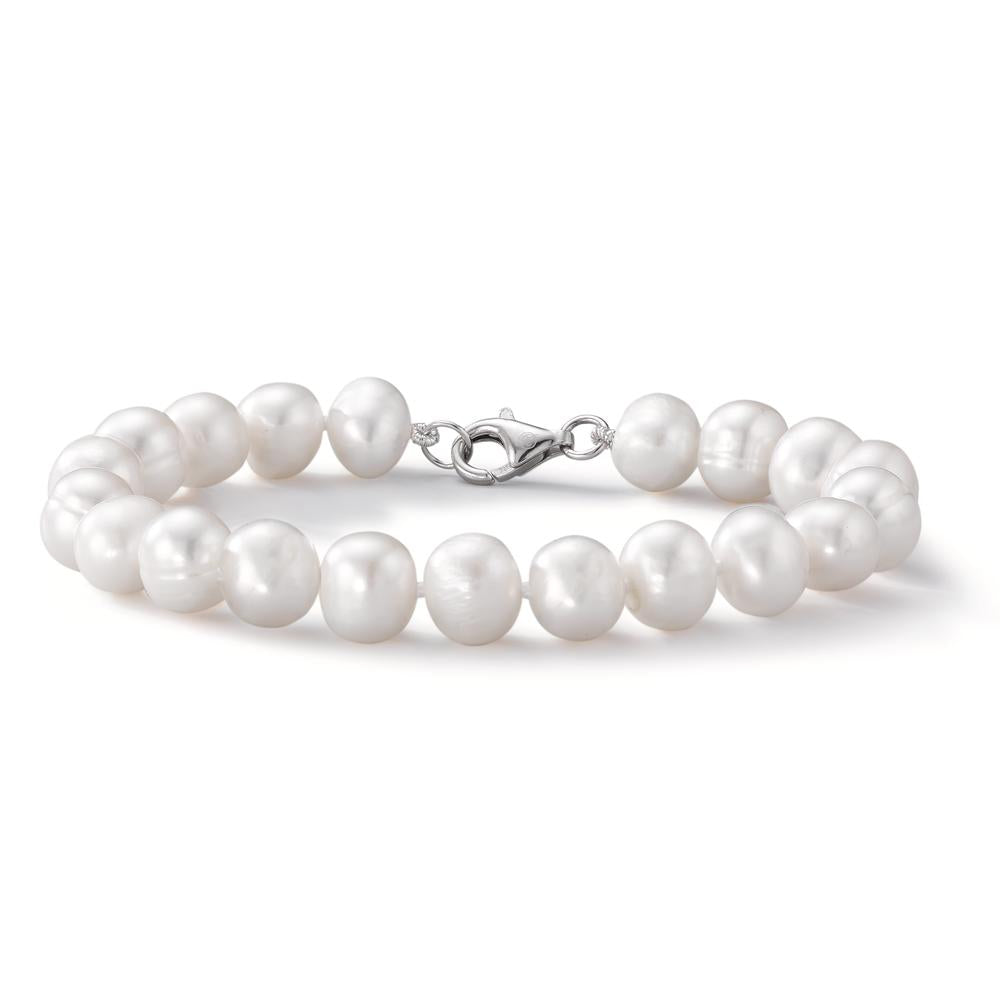 Bracelet Silver Rhodium plated Freshwater pearl 19 cm