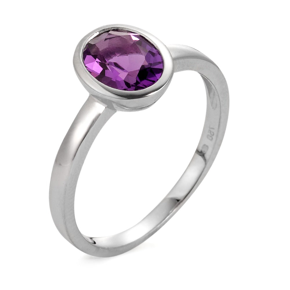 Ring 18k White Gold Amethyst Violet