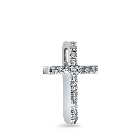 Pendant 18k White Gold Diamond White, 0.10 ct, 17 Stones, brilliant, w-si Cross