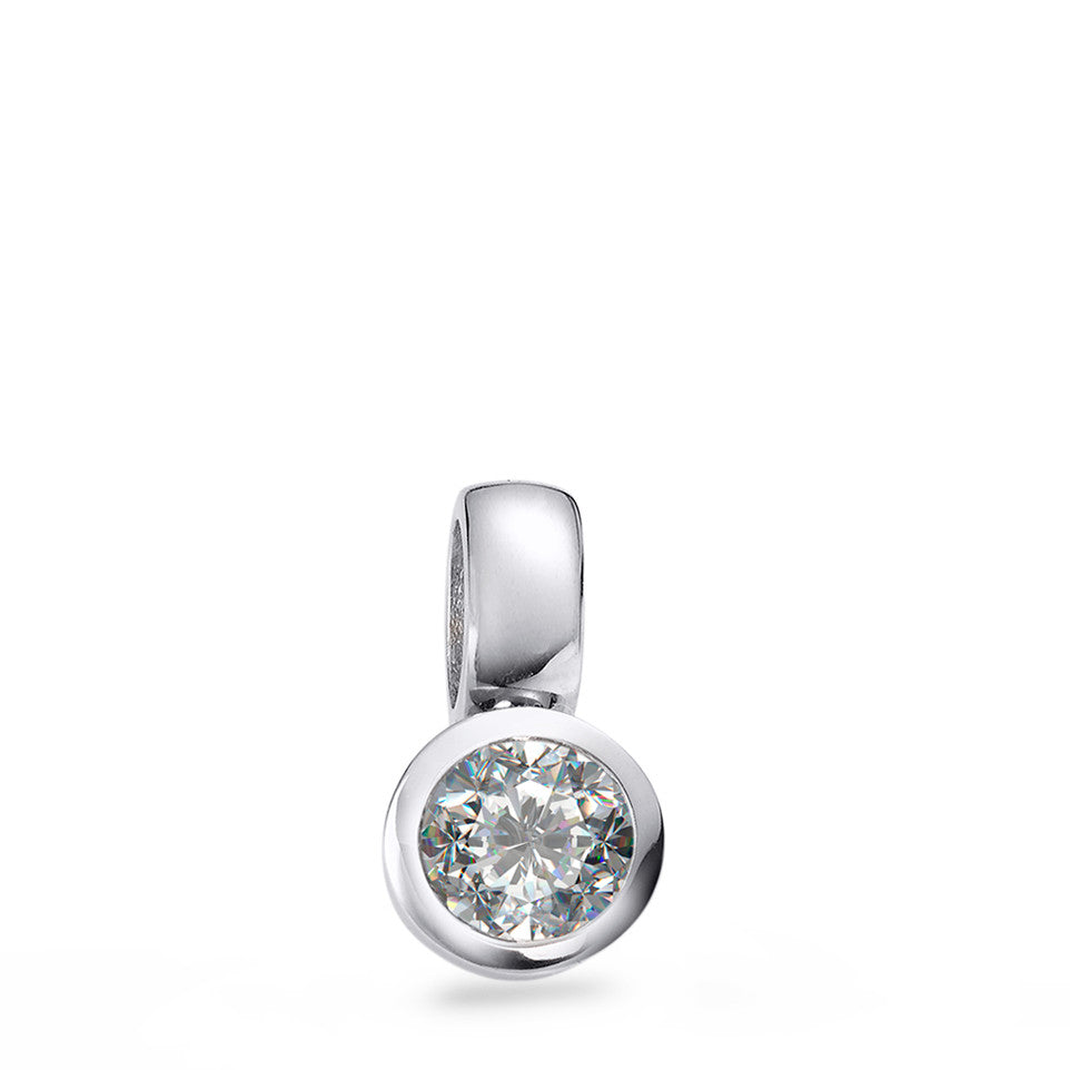 Pendant 18k White Gold Diamond White, 0.05 ct, brilliant, w-si