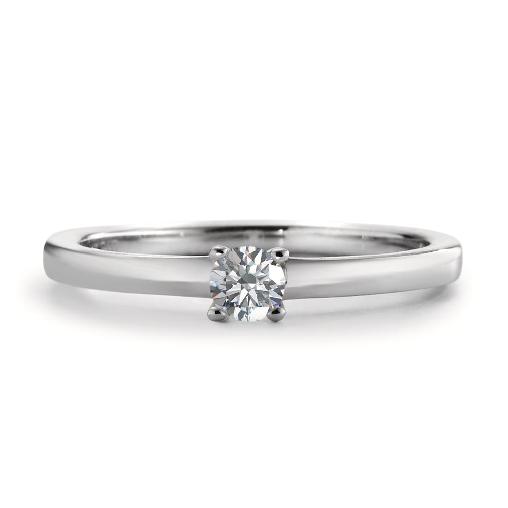 Solitaire ring 18k White Gold Diamond White, 0.15 ct, brilliant, w-si